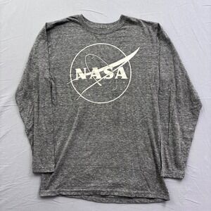 Extreme Concepts NASA Logo Long Sleeve Shirt Mens XL Grey Heather Graphic Tee